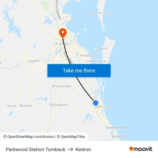 Parkwood Station Turnback to Kedron map