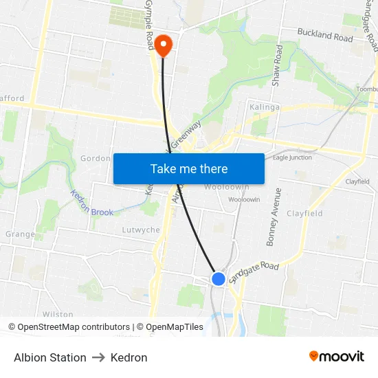 Albion Station to Kedron map