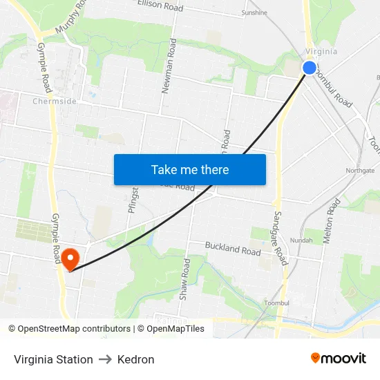 Virginia Station to Kedron map