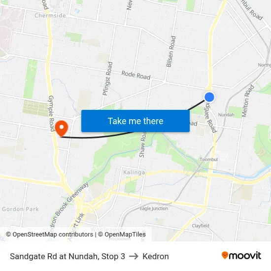 Sandgate Rd at Nundah, Stop 3 to Kedron map