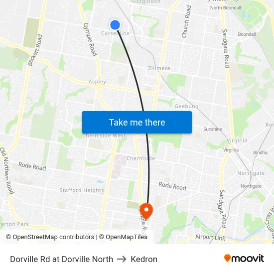 Dorville Rd at Dorville North to Kedron map