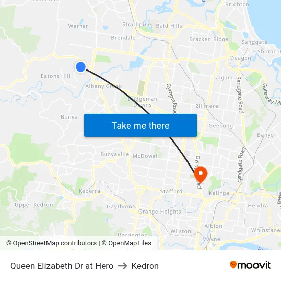 Queen Elizabeth Dr at Hero to Kedron map