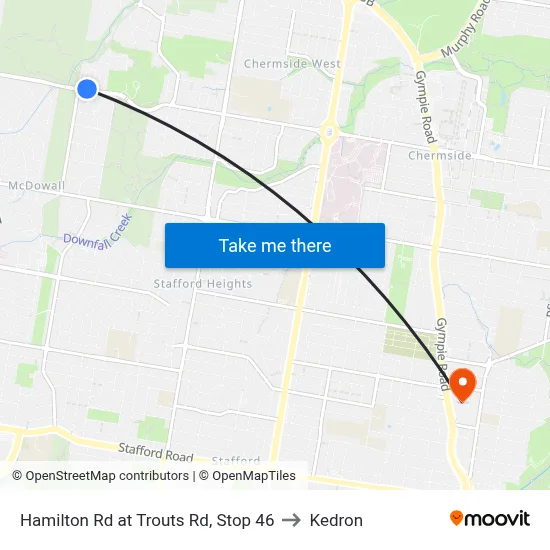 Hamilton Rd at Trouts Rd, Stop 46 to Kedron map