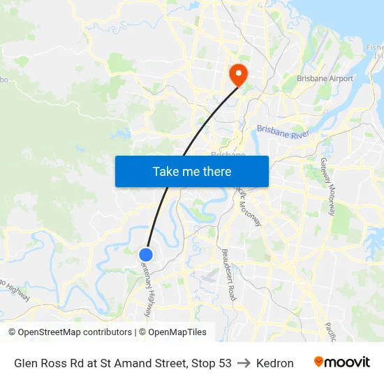 Glen Ross Rd at St Amand Street, Stop 53 to Kedron map