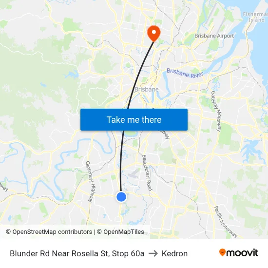 Blunder Rd Near Rosella St, Stop 60a to Kedron map