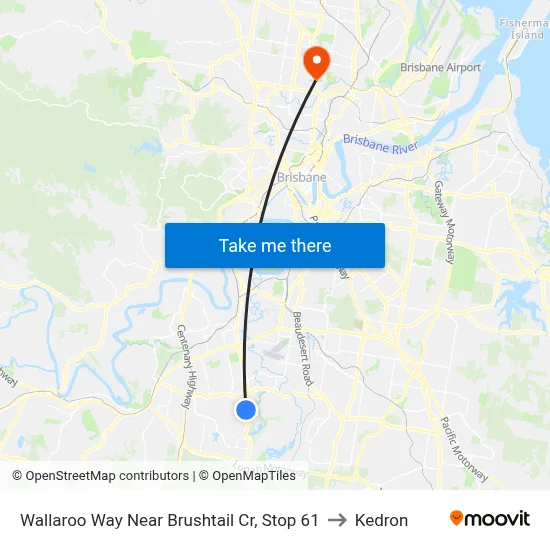 Wallaroo Way Near Brushtail Cr, Stop 61 to Kedron map