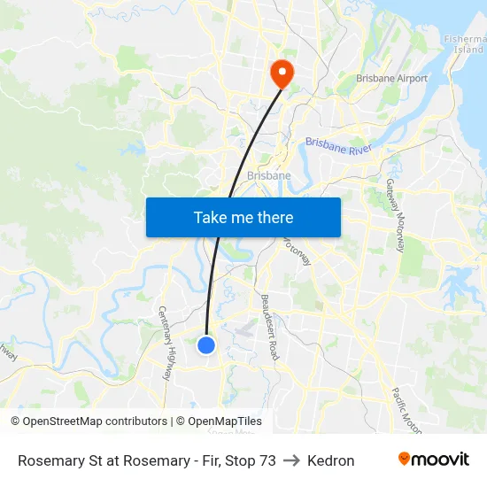 Rosemary St at Rosemary - Fir, Stop 73 to Kedron map