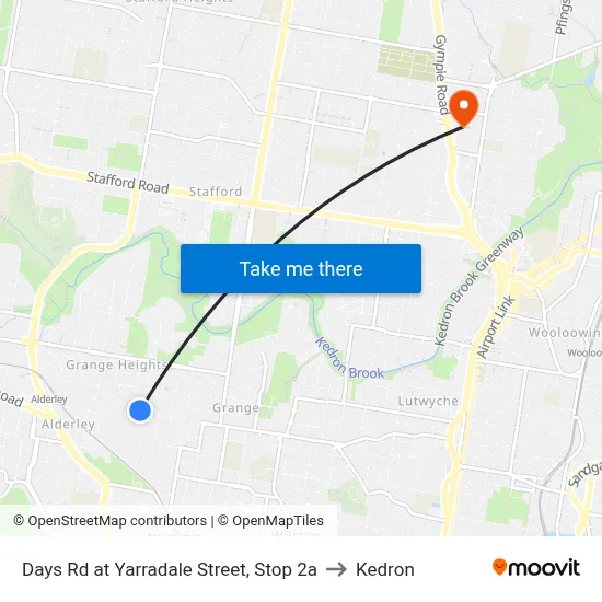 Days Rd at Yarradale Street, Stop 2a to Kedron map