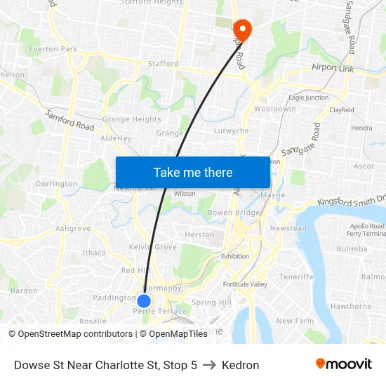 Dowse St Near Charlotte St, Stop 5 to Kedron map