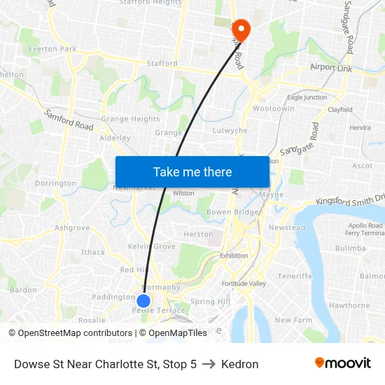 Dowse St Near Charlotte St, Stop 5 to Kedron map