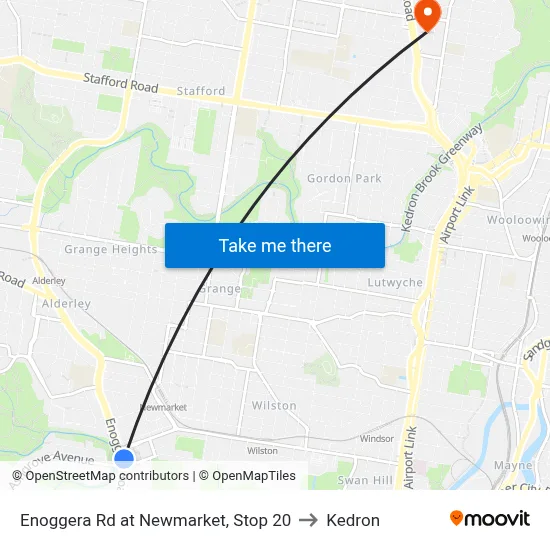 Enoggera Rd at Newmarket, Stop 20 to Kedron map