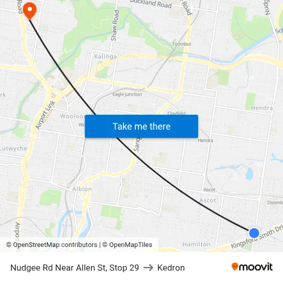 Nudgee Rd Near Allen St, Stop 29 to Kedron map