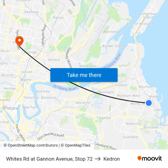 Whites Rd at Gannon Avenue, Stop 72 to Kedron map