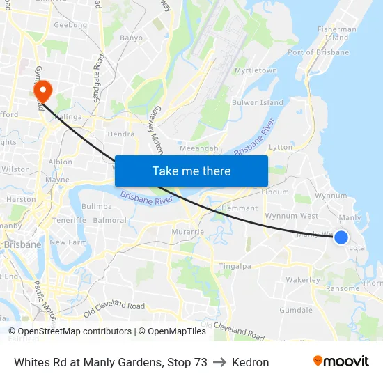 Whites Rd at Manly Gardens, Stop 73 to Kedron map