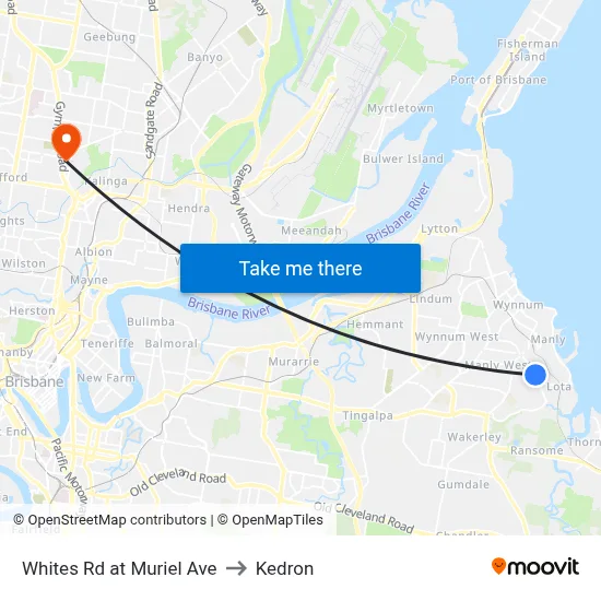 Whites Rd at Muriel Ave to Kedron map