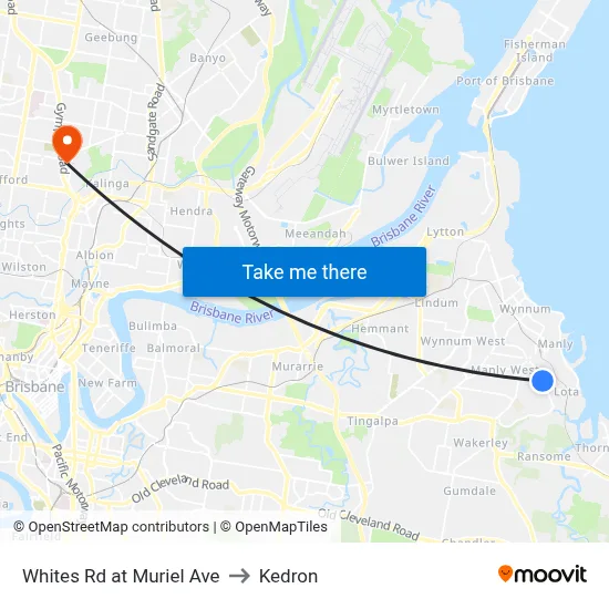Whites Rd at Muriel Ave to Kedron map