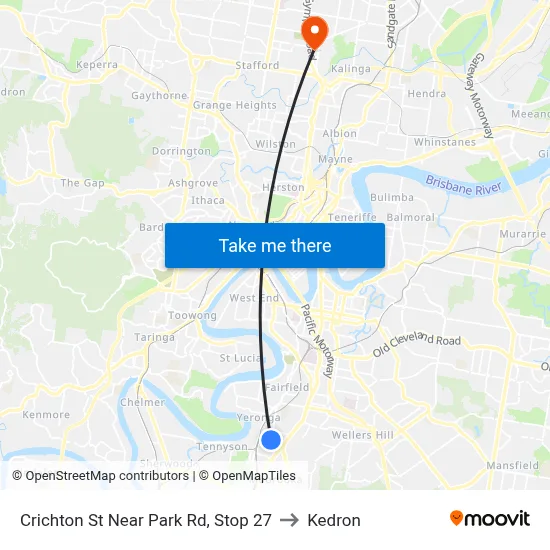 Crichton St Near Park Rd, Stop 27 to Kedron map