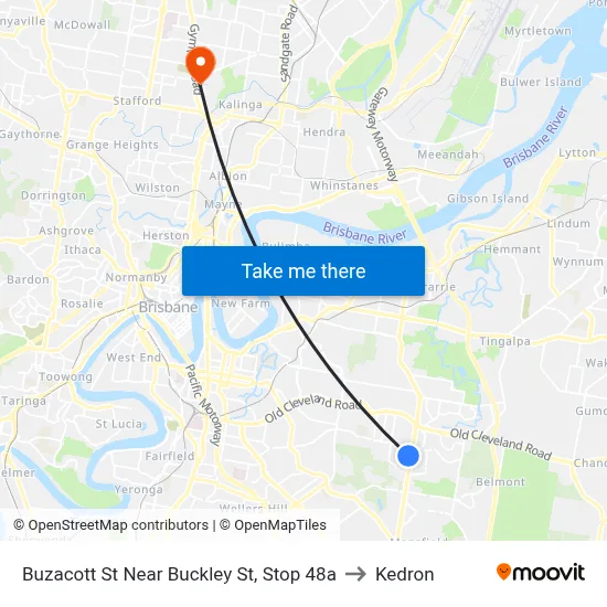 Buzacott St Near Buckley St, Stop 48a to Kedron map