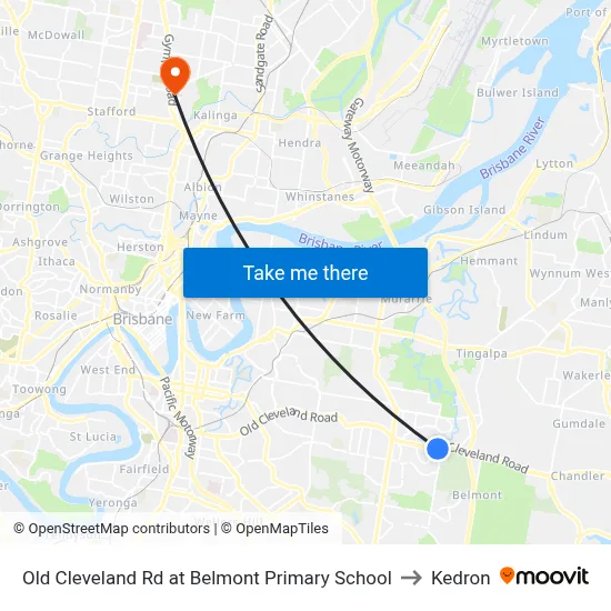 Old Cleveland Rd at Belmont Primary School to Kedron map