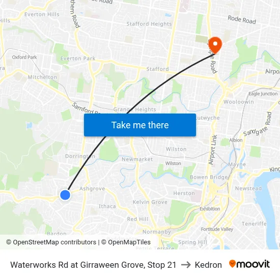 Waterworks Rd at Girraween Grove, Stop 21 to Kedron map