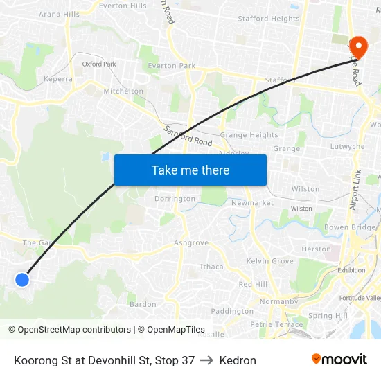Koorong St at Devonhill St, Stop 37 to Kedron map