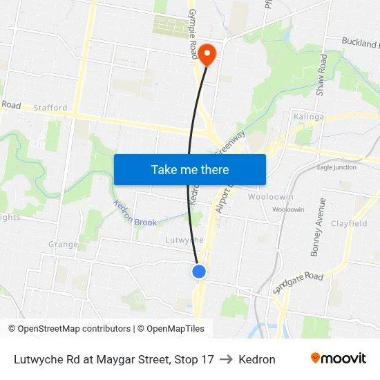 Lutwyche Rd at Maygar Street, Stop 17 to Kedron map