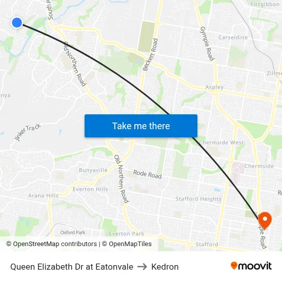 Queen Elizabeth Dr at Eatonvale to Kedron map