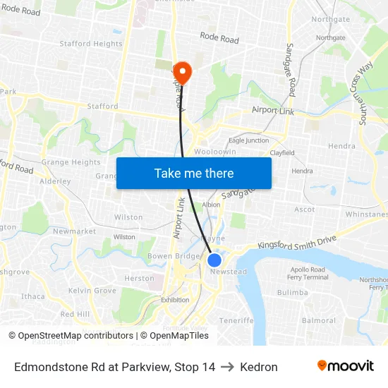 Edmondstone Rd at Parkview, Stop 14 to Kedron map