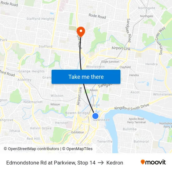 Edmondstone Rd at Parkview, Stop 14 to Kedron map