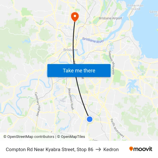 Compton Rd Near Kyabra Street, Stop 86 to Kedron map