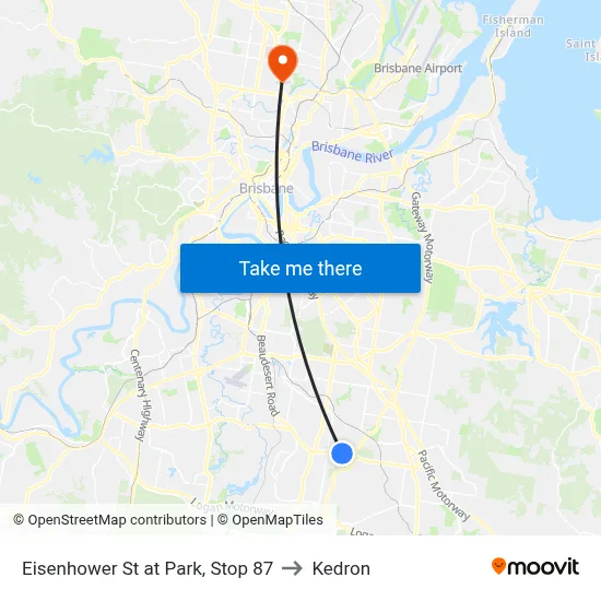 Eisenhower St at Park, Stop 87 to Kedron map