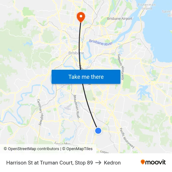 Harrison St at Truman Court, Stop 89 to Kedron map