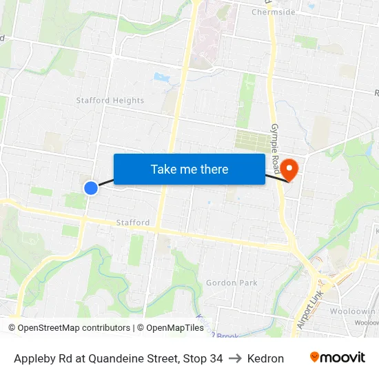 Appleby Rd at Quandeine Street, Stop 34 to Kedron map