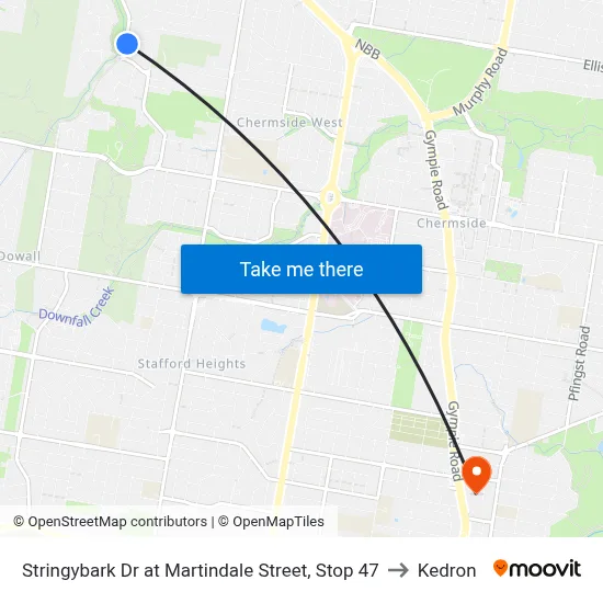 Stringybark Dr at Martindale Street, Stop 47 to Kedron map