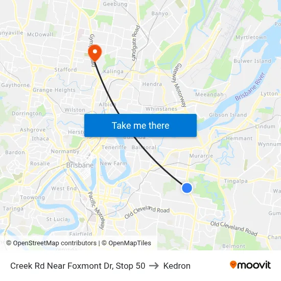 Creek Rd Near Foxmont Dr, Stop 50 to Kedron map