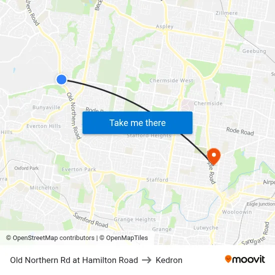Old Northern Rd at Hamilton Road to Kedron map