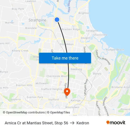 Arnica Cr at Mantias Street, Stop 56 to Kedron map