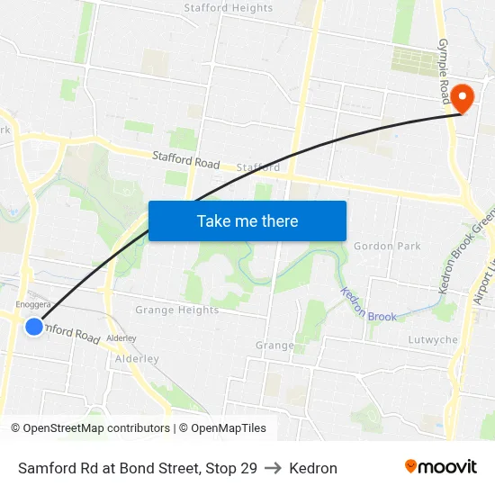 Samford Rd at Bond Street, Stop 29 to Kedron map