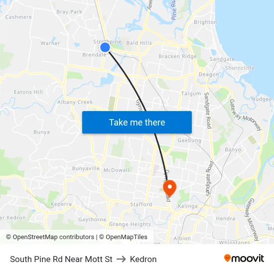 South Pine Rd Near Mott St to Kedron map