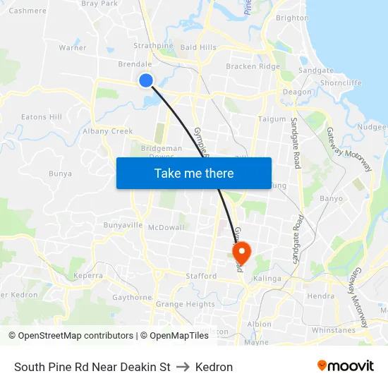 South Pine Rd Near Deakin St to Kedron map