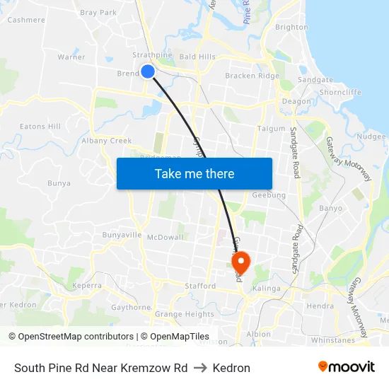 South Pine Rd Near Kremzow Rd to Kedron map