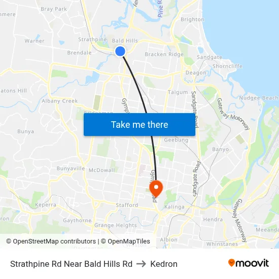 Strathpine Rd Near Bald Hills Rd to Kedron map