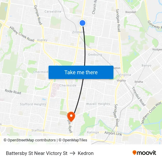 Battersby St Near Victory St to Kedron map