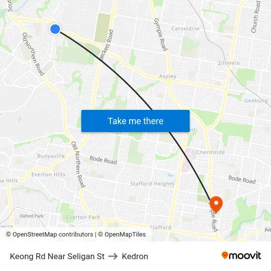 Keong Rd Near Seligan St to Kedron map
