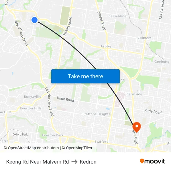 Keong Rd Near Malvern Rd to Kedron map