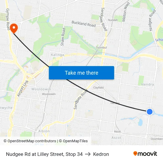 Nudgee Rd at Lilley Street, Stop 34 to Kedron map