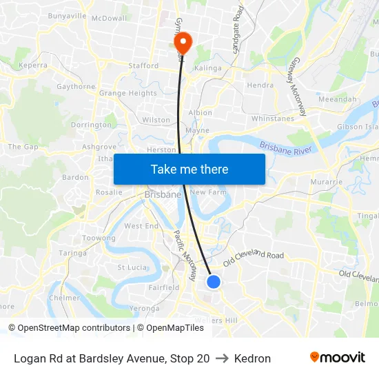 Logan Rd at Bardsley Avenue, Stop 20 to Kedron map