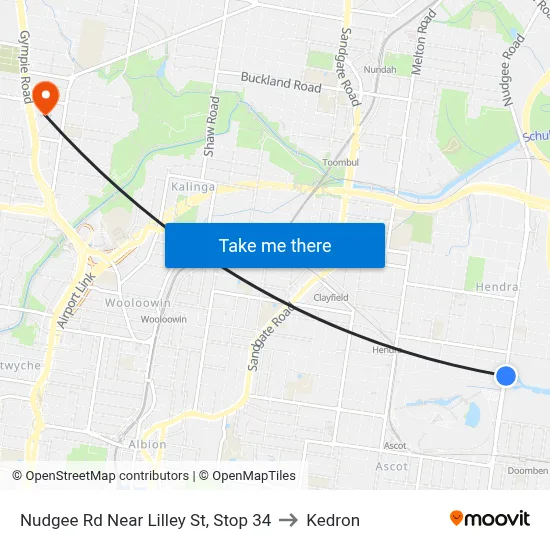 Nudgee Rd Near Lilley St, Stop 34 to Kedron map