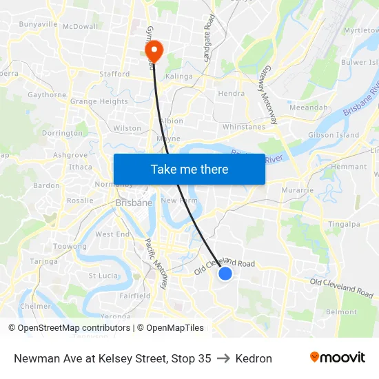 Newman Ave at Kelsey Street, Stop 35 to Kedron map