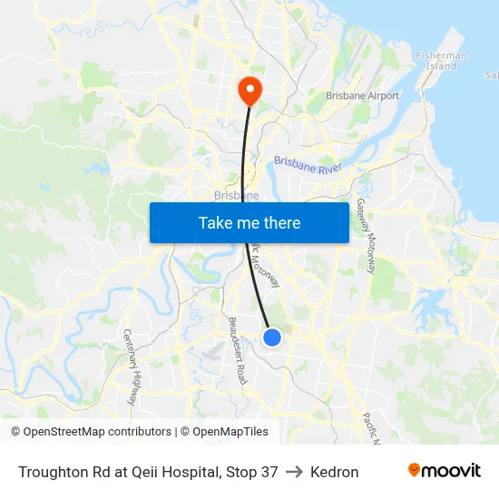 Troughton Rd at Qeii Hospital, Stop 37 to Kedron map